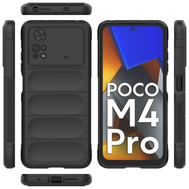 Für Xiaomi Poco M4 Pro 4G Flexible TPU-Hülle, glatt, stoßabsorbierend, schützende Handyhülle - Schwarz