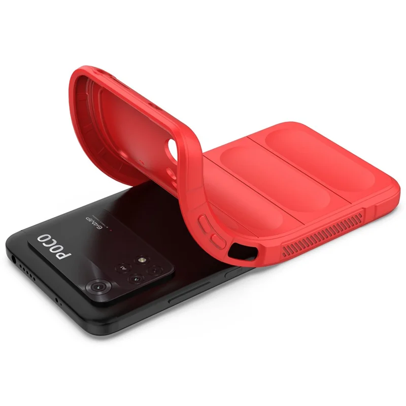For Xiaomi Poco M4 Pro 4G Flexible TPU Case Smooth Shock-Absorbing Protective Phone Cover - Red