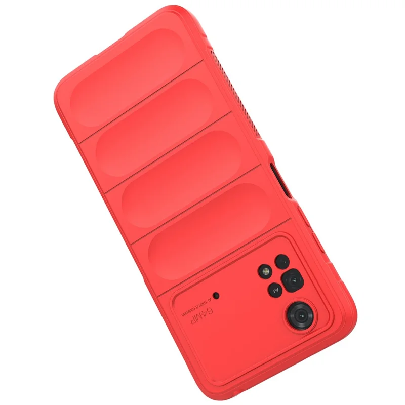 For Xiaomi Poco M4 Pro 4G Flexible TPU Case Smooth Shock-Absorbing Protective Phone Cover - Red