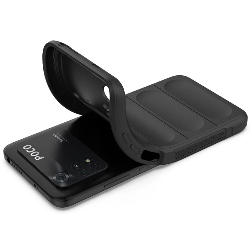 Para Xiaomi Poco M4 Pro 4G Case de TPU Flexible Que Absorbe Una Cubierta de Teléfono Protectora Que Absorbe el Choque - Gris Oscuro