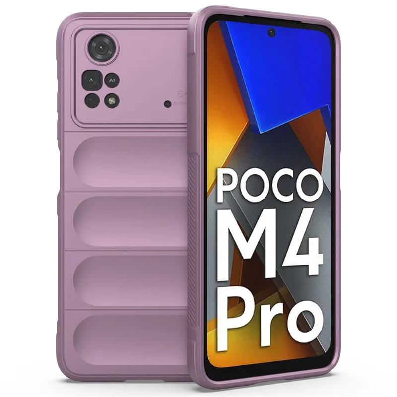For Xiaomi Poco M4 Pro 4G Flexible TPU Case Smooth Shock-Absorbing Protective Phone Cover - Light Purple