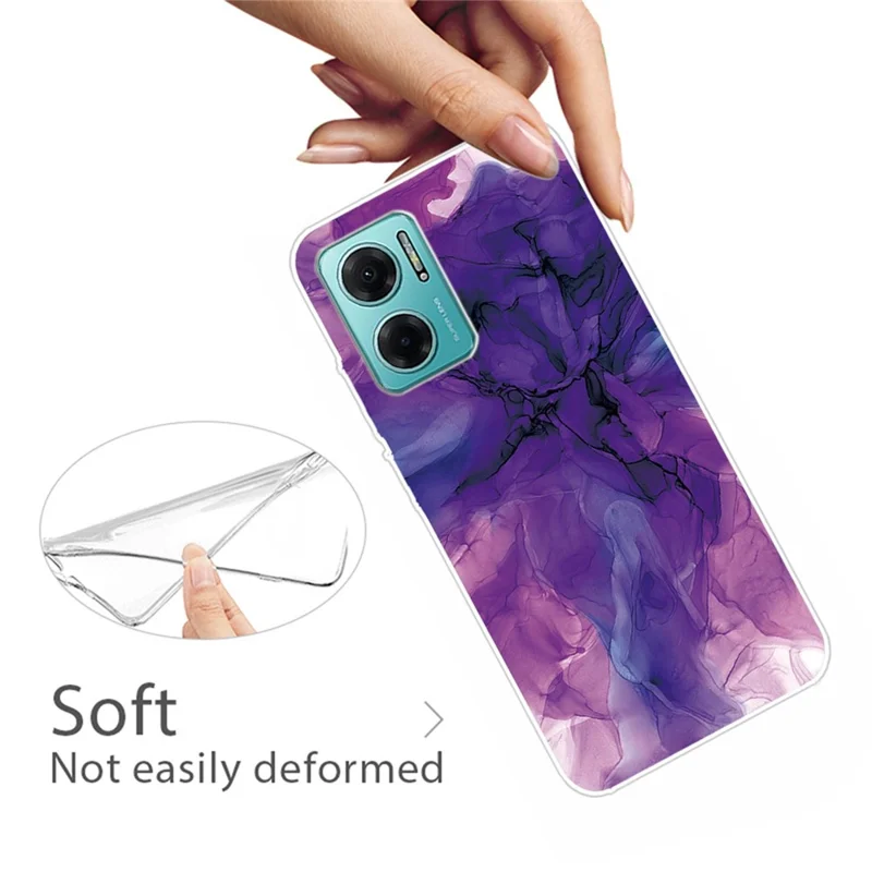 For Xiaomi Redmi Note 11E 5G  / 10 5G / 10 Prime+ 5G A Style Marble Pattern Printing Phone Cover Soft TPU Drop Proof IMD Case - Style F