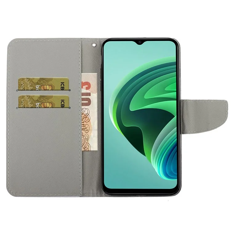 Custodia per telefono in pelle PU con stampa a motivo per Xiaomi 12 Lite 5G, Custodia a portafoglio con supporto e cinturino - Crisantemo