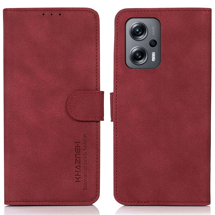 Khazneh Für Xiaomi Redmi Anmerkung 11t Pro 5g/hinweis 11t Pro+ 5G/Poco X4 GT 5G Vollbedeckung Strukturierter PU Leder Folio Book Hülle Ständer Anti-fall Flip Wallet Drop-proof-telefonabdeckung - Rot