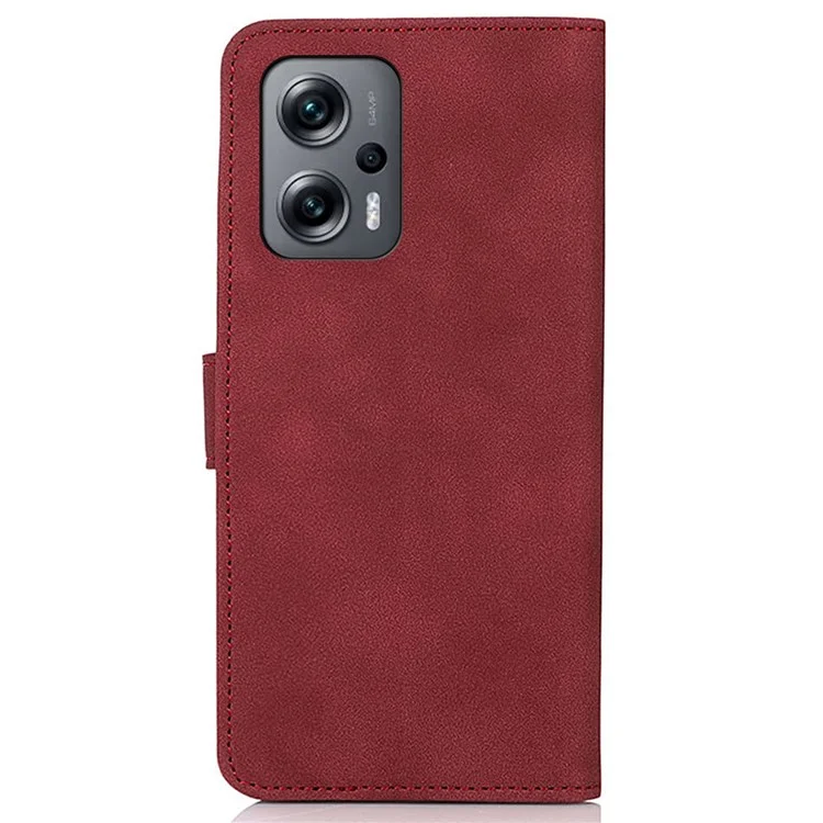 Khazneh Für Xiaomi Redmi Anmerkung 11t Pro 5g/hinweis 11t Pro+ 5G/Poco X4 GT 5G Vollbedeckung Strukturierter PU Leder Folio Book Hülle Ständer Anti-fall Flip Wallet Drop-proof-telefonabdeckung - Rot