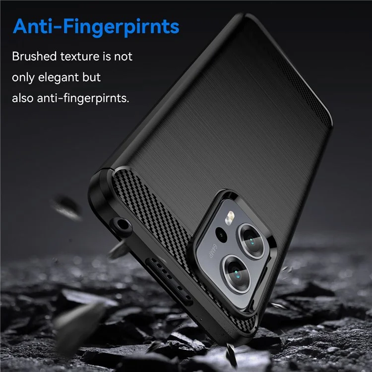 Para Xiaomi Redmi Note 11T Pro 5G / Note 11T Pro+ 5G / Note 12T Pro 5G / Poco X4 GT 5G / Redmi K50i 5G, Funda de teléfono con superficie cepillada, delgada y ligera de TPU, con textura de fibra de carbono - Negro