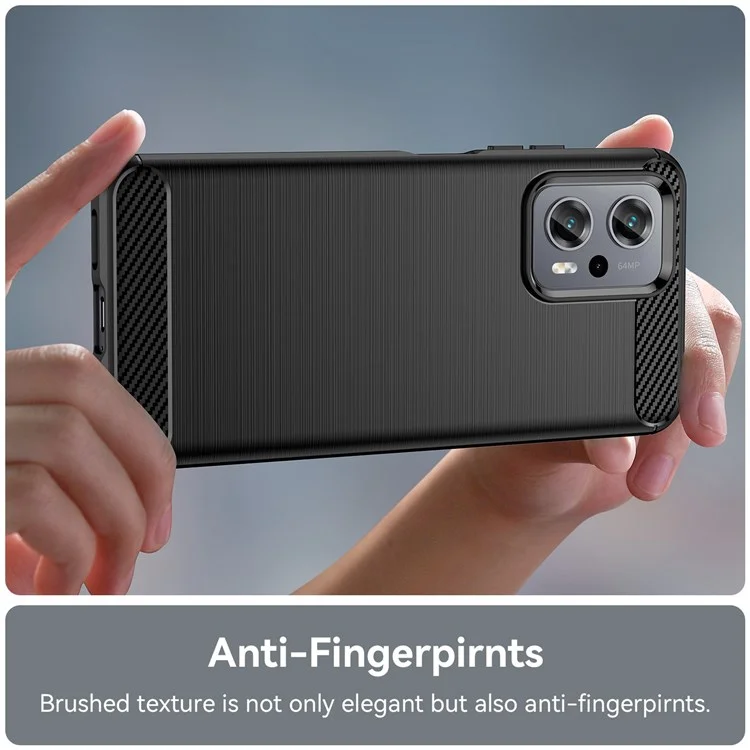 Para Xiaomi Redmi Note 11T Pro 5G / Note 11T Pro+ 5G / Note 12T Pro 5G / Poco X4 GT 5G / Redmi K50i 5G, Funda de teléfono con superficie cepillada, delgada y ligera de TPU, con textura de fibra de carbono - Negro
