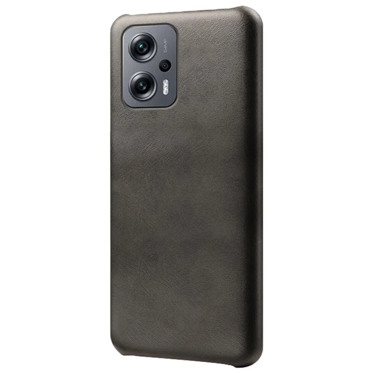 Para Xiaomi Redmi Note 11t Pro 5g/note 11t Pro+ 5g/poco X4 GT 5G, Anti-use-wear Anti-shock Texturizado Casal de Couro PU Interno PC Hard PC Shell - Preto