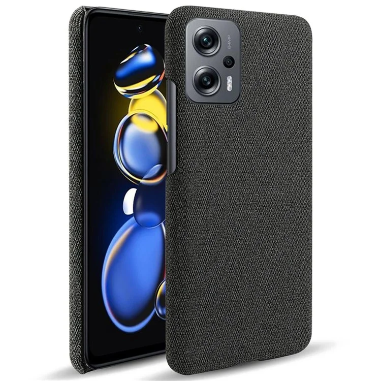 Für Xiaomi Redmi Note 11T Pro 5G/Note 11T Pro+ 5g/poco X4 GT 5G Telefonhülle Feste Farbkleidung Mit Stoffbehinderten Stoffstoff-drop-proof-telefonabdeckung - Schwarz