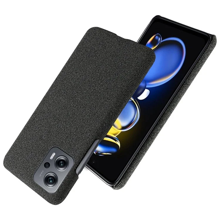 Für Xiaomi Redmi Note 11T Pro 5G/Note 11T Pro+ 5g/poco X4 GT 5G Telefonhülle Feste Farbkleidung Mit Stoffbehinderten Stoffstoff-drop-proof-telefonabdeckung - Schwarz