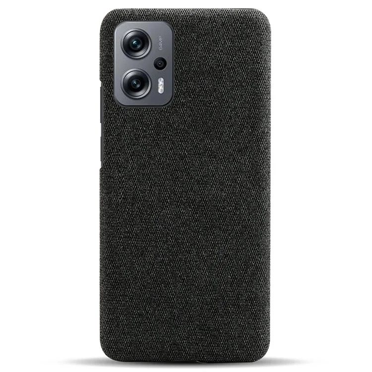 Für Xiaomi Redmi Note 11T Pro 5G/Note 11T Pro+ 5g/poco X4 GT 5G Telefonhülle Feste Farbkleidung Mit Stoffbehinderten Stoffstoff-drop-proof-telefonabdeckung - Schwarz