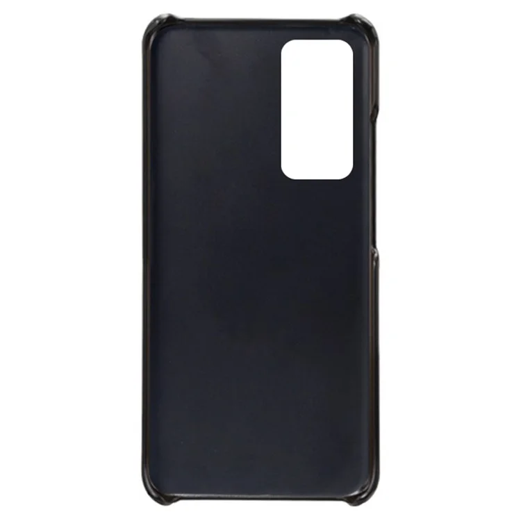 For Xiaomi 12 Lite 5G Anti-shock Mobile Phone Case with Dual Card Slots PU Leather Coated Hard PC Anti-scratch Shell - Black