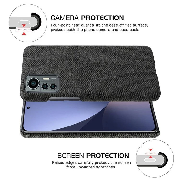 Per Xiaomi 12 Lite 5G Coperchio Telefono Drificato Drificato Drifica Drifica Drivato Solip Resistente al Telefono - Nero
