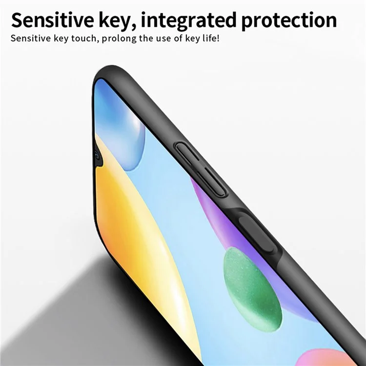 MOFI JK PC-Serie-1 Schild für Xiaomi Redmi 10C/Redmi 10 Power Matt Case Hard PC Stoßfeste Schutzhülle mit Trageriemen - Schwarz