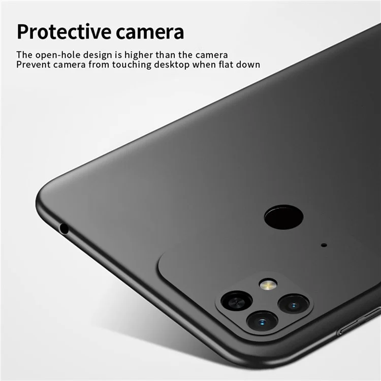 MOFI JK PC-Serie-1 Schild für Xiaomi Redmi 10C/Redmi 10 Power Matt Case Hard PC Stoßfeste Schutzhülle mit Trageriemen - Schwarz