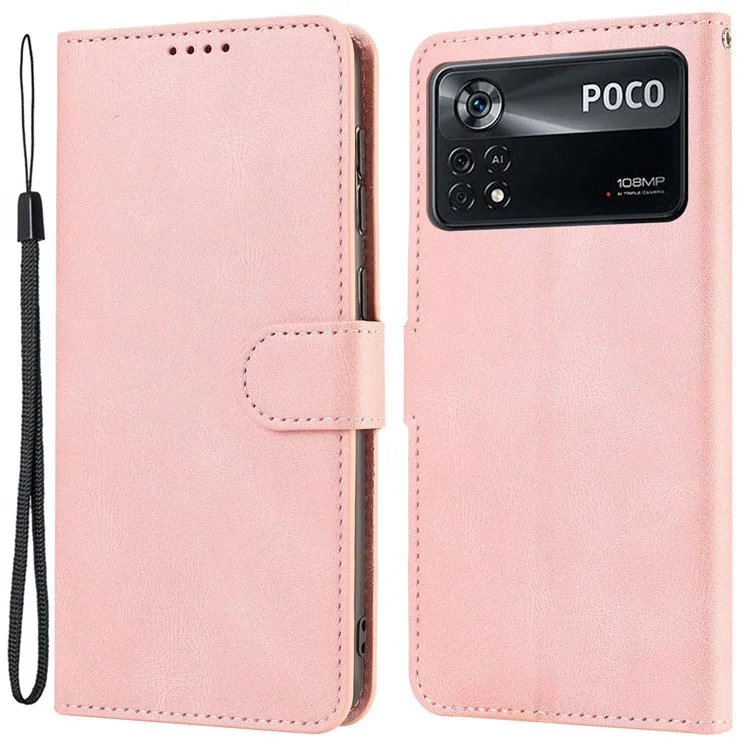 Per Xiaomi Poco M4 Pro 4G PU Petro di Protezione Dropro Case Perchiaretto Coperchi - Rosa