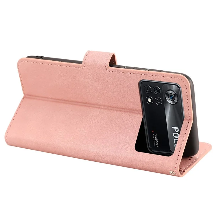 Per Xiaomi Poco M4 Pro 4G PU Petro di Protezione Dropro Case Perchiaretto Coperchi - Rosa