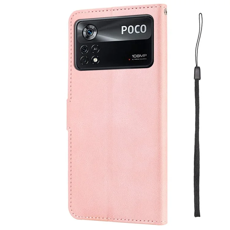 Per Xiaomi Poco M4 Pro 4G PU Petro di Protezione Dropro Case Perchiaretto Coperchi - Rosa