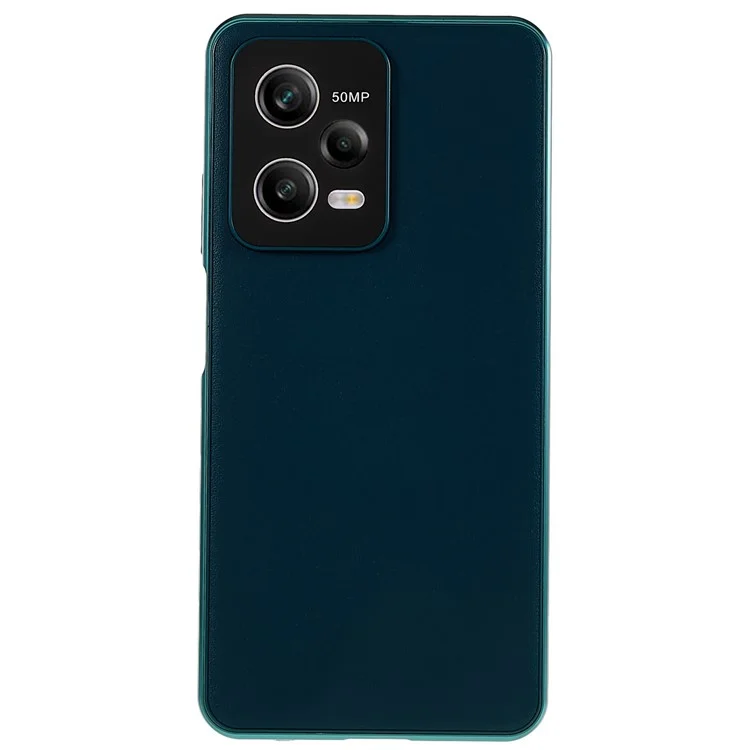 For Xiaomi Redmi Note 12 Pro 5G  Tempered Glass + PU Leather Electroplating Phone Cover Magnetic Absorption Lock Full Coverage Case - Cyan
