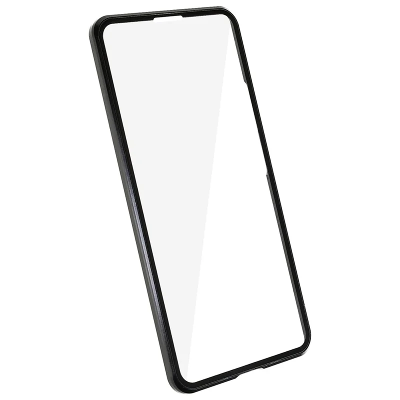 For Xiaomi 13 5G Magnetic Phone Case Metal Frame + Double Sides Tempered Glass Clear Cover with Safety Buckle - Black