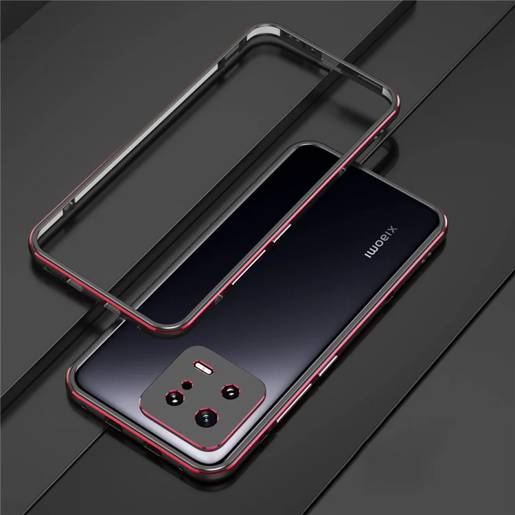 Для Xiaomi 13 Pro 5G Металлический каркас Чехол для телефона с крышкой объектива камеры Теплоотвод Чехол для телефона - Черный / Красный