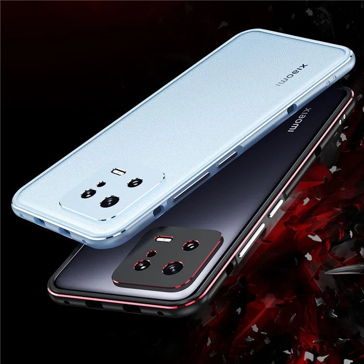 Для Xiaomi 13 Pro 5G Металлический каркас Чехол для телефона с крышкой объектива камеры Теплоотвод Чехол для телефона - Черный / Красный