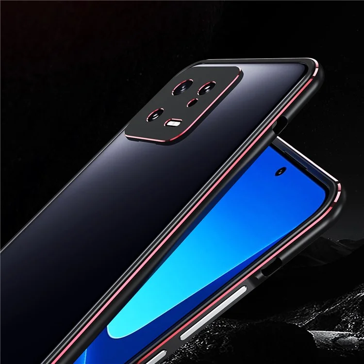 Для Xiaomi 13 Pro 5G Металлический каркас Чехол для телефона с крышкой объектива камеры Теплоотвод Чехол для телефона - Черный / Красный
