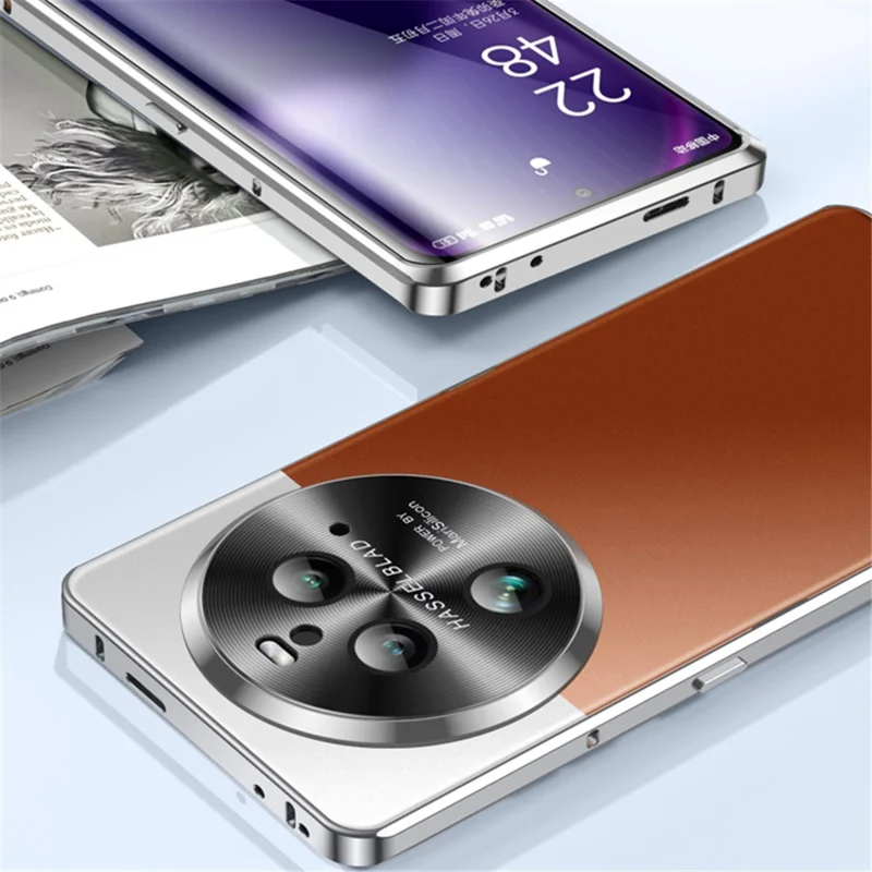 For Oppo Find X6 Pro Magnetic Phone Case Electroplating Metal Frame Matte Back Cover with Lens Protector - Green