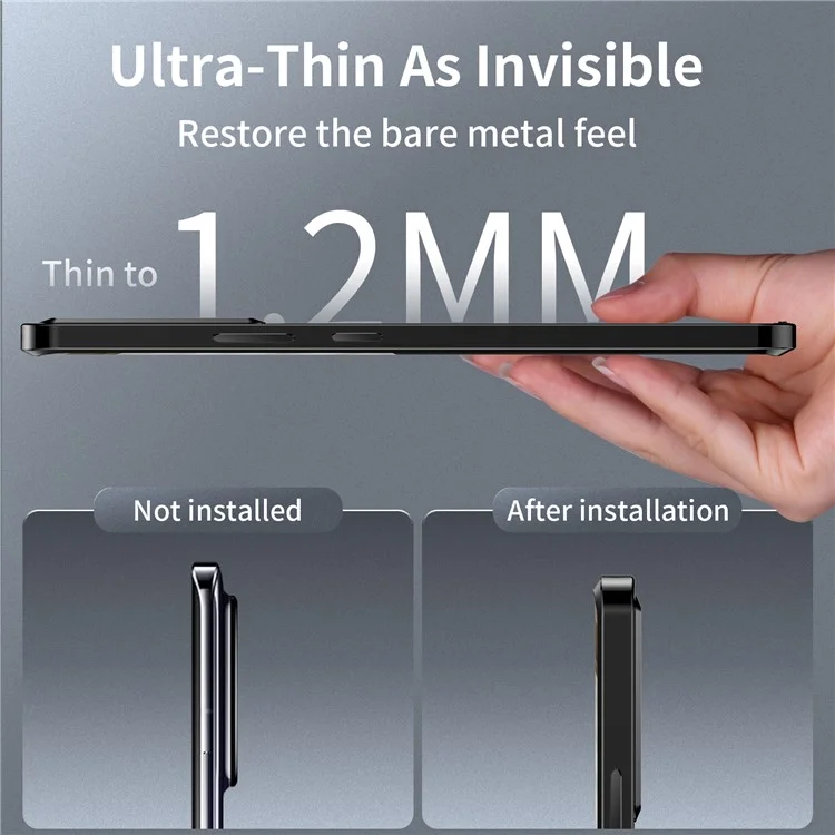 Aroma Design Metall+PC Slim Case für Xiaomi Redmi K60 Ultra / 13T / 13T Pro Anti-Drop Lens Guard Handyhülle kompatibel mit MagSafe - Schwarz