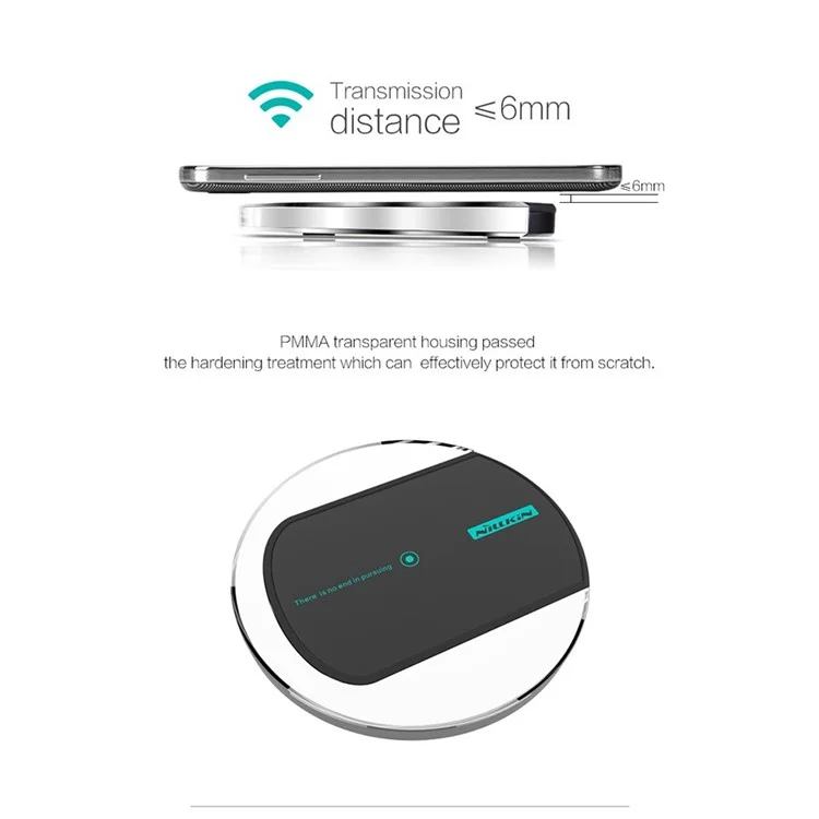 NILLKIN Magic Disk II Wireless Charger for Samsung S6 / S6 Edge LG Nokia Motorola iPhone - White