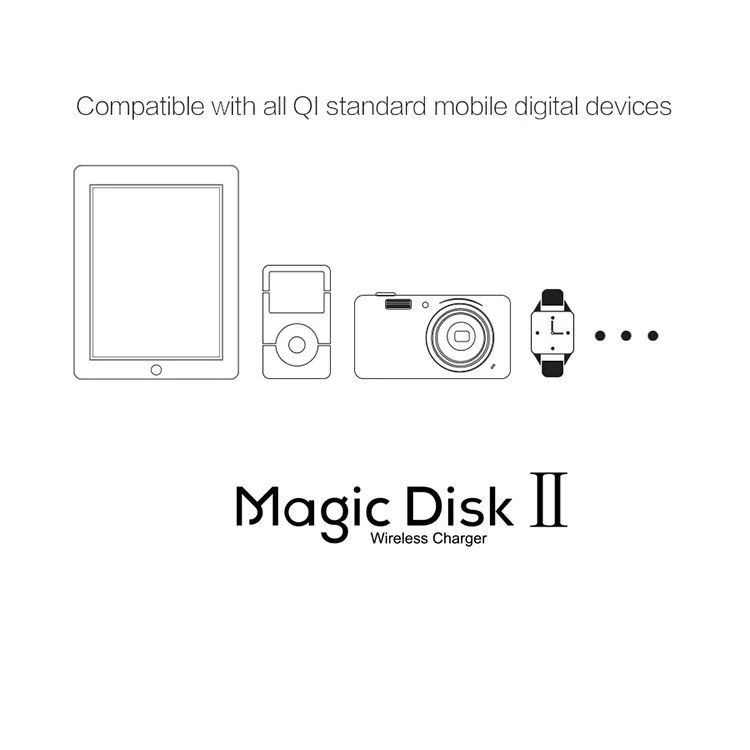 NILLKIN Magic Disk II Wireless Charger for Samsung S6 / S6 Edge LG Nokia Motorola iPhone - White