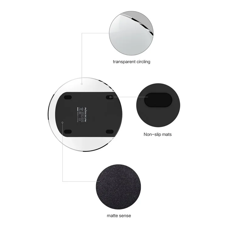 NILLKIN Magic Disk II Wireless Charger for Samsung S6 / S6 Edge LG Nokia Motorola iPhone - White