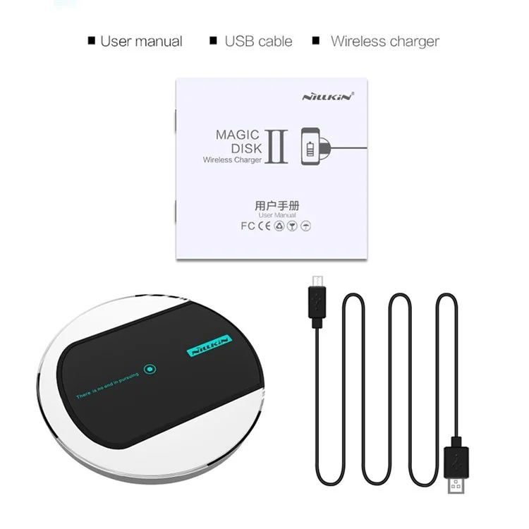 NILLKIN Magic Disk II Wireless Charger for Samsung S6 / S6 Edge LG Nokia Motorola iPhone - White