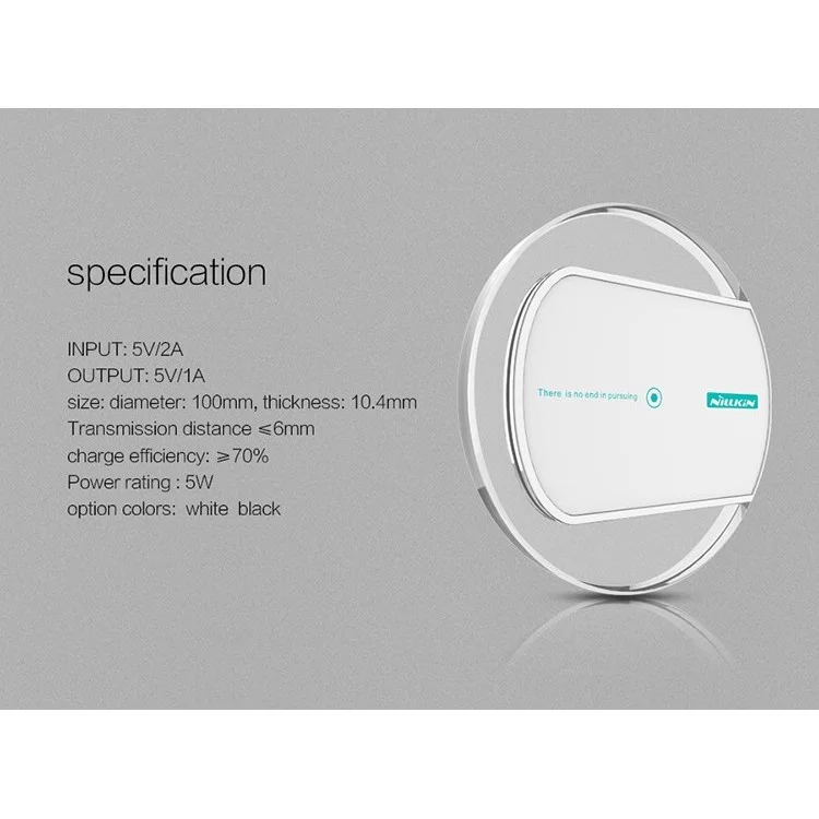 NILLKIN Magic Disk II Wireless Charger for Samsung S6 / S6 Edge LG Nokia Motorola iPhone - White