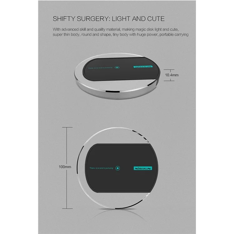 NILLKIN Magic Disk II Wireless Charger for Samsung S6 / S6 Edge LG Nokia Motorola iPhone - White