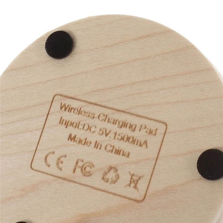 Round Qi Wireless Wood Plate Charging Pad Charger for iPhone Samsung Nokia LG