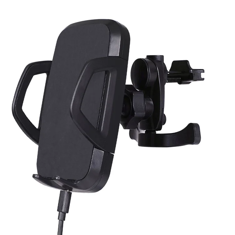 C3A 3 Coils Qi Wireless Charger with Rotary Car Air Vent Mount for Samsung Galaxy S6/S6 Edge LG G3 etc.