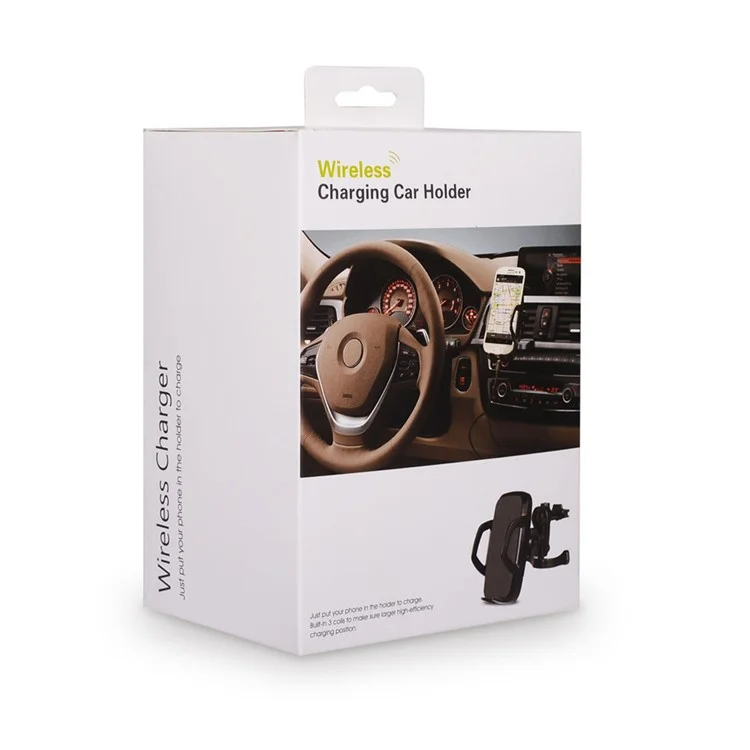 C3A 3 Coils Qi Wireless Charger with Rotary Car Air Vent Mount for Samsung Galaxy S6/S6 Edge LG G3 etc.