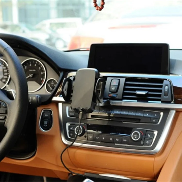C3A 3 Coils Qi Wireless Charger with Rotary Car Air Vent Mount for Samsung Galaxy S6/S6 Edge LG G3 etc.