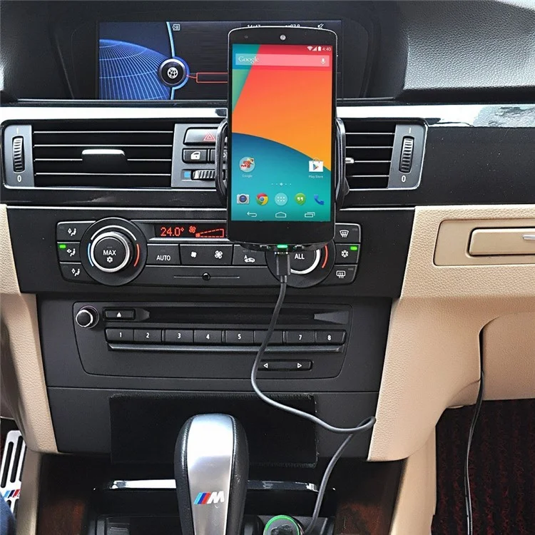 C3E 3 Coils Qi Wireless Charger with Car Suction Cup and Air Vent Mount for Samsung Galaxy S6/S6 Edge LG G3 etc.