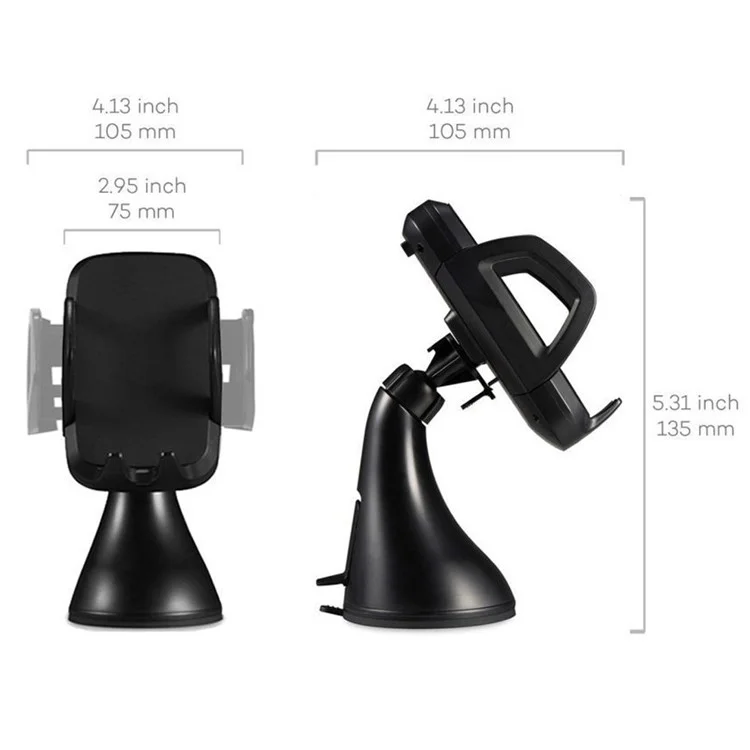 C3E 3 Coils Qi Wireless Charger with Car Suction Cup and Air Vent Mount for Samsung Galaxy S6/S6 Edge LG G3 etc.