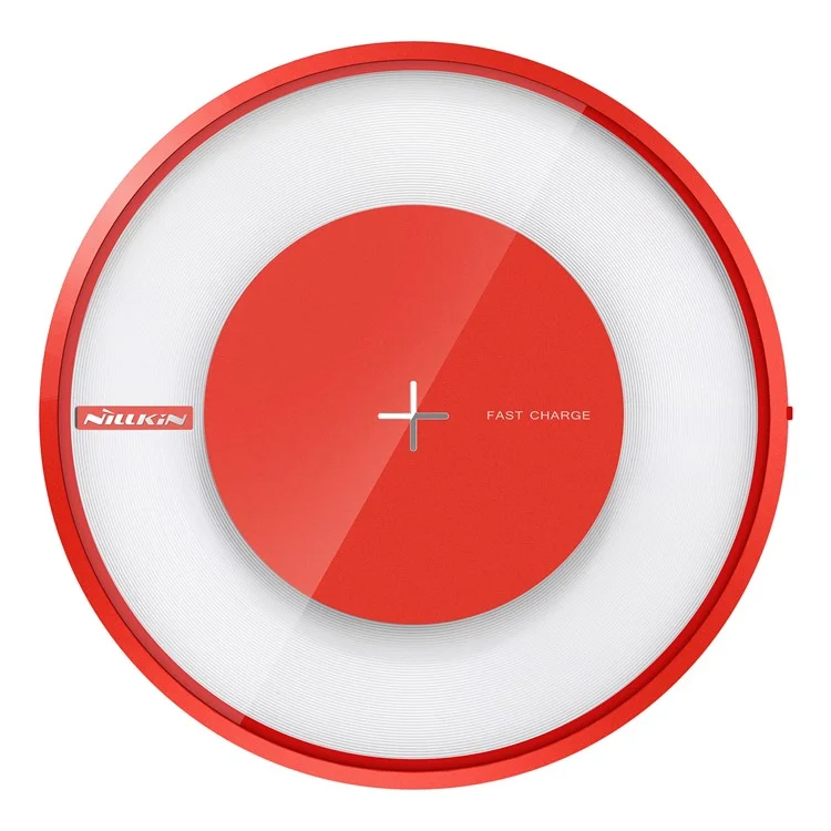A Almofada Sem Fio Do Carregador Sem Fio Do Disco Mágico De Nillkin Com Luz Conduzida Colorida Para Samsung S8 / S8 Plus, Nota 8 Etc. (não Suporta Função FOD) - Vermelho