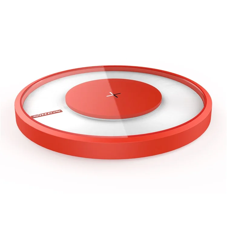 A Almofada Sem Fio Do Carregador Sem Fio Do Disco Mágico De Nillkin Com Luz Conduzida Colorida Para Samsung S8 / S8 Plus, Nota 8 Etc. (não Suporta Função FOD) - Vermelho