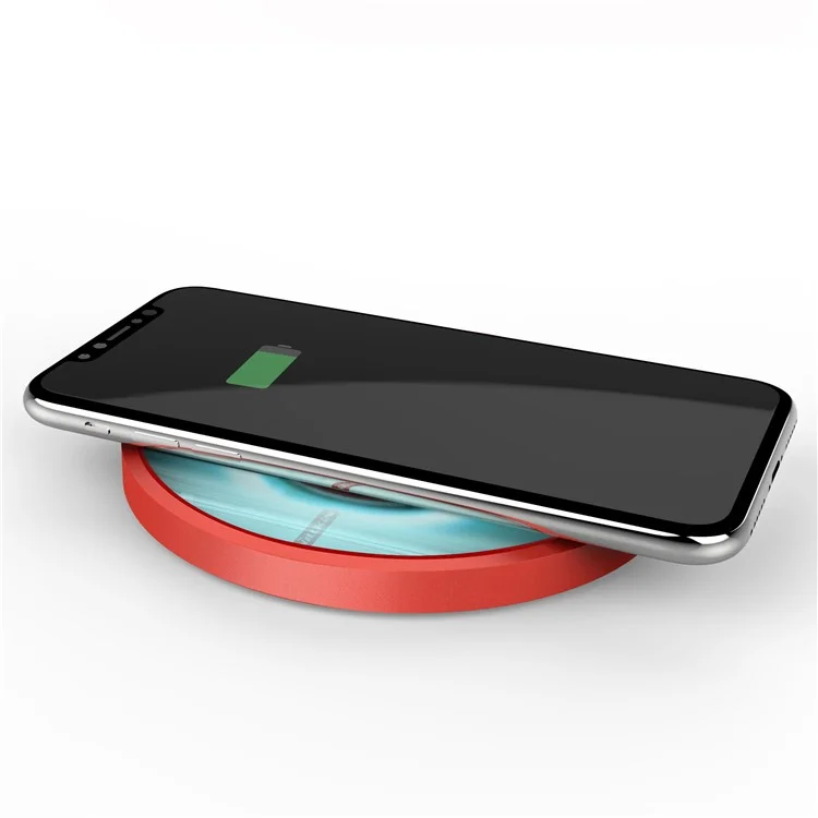 A Almofada Sem Fio Do Carregador Sem Fio Do Disco Mágico De Nillkin Com Luz Conduzida Colorida Para Samsung S8 / S8 Plus, Nota 8 Etc. (não Suporta Função FOD) - Vermelho