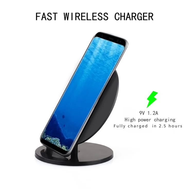 ITIAN Q8 10W QC2.0 Qi Wireless Charging Stand for iPhone 8/8 Plus/Samsung Note 8/S8/S8 Plus etc. - Black
