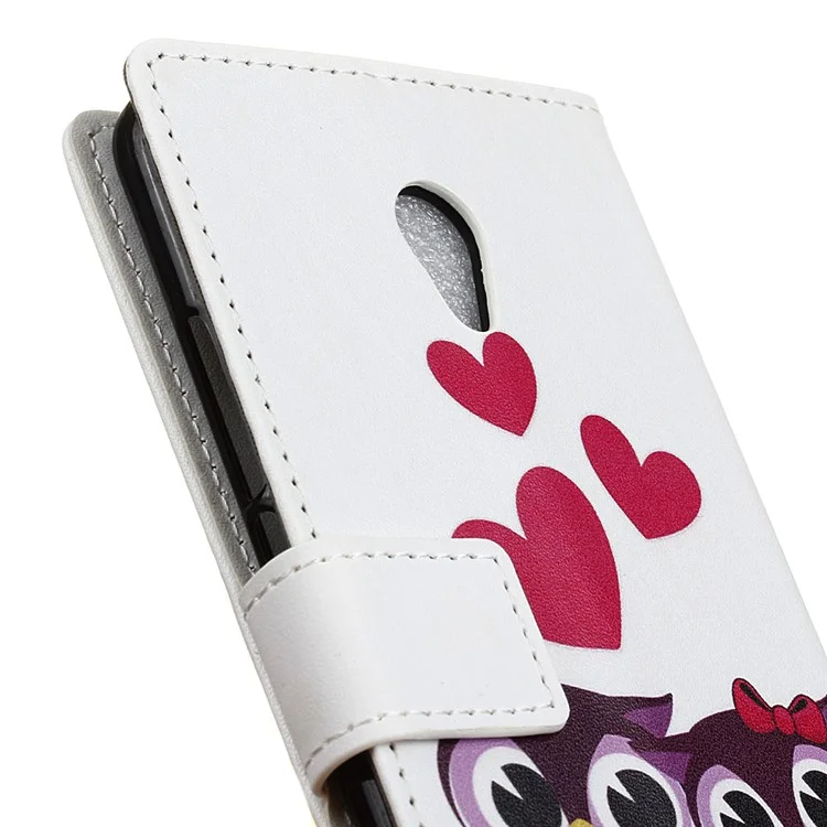 Patterned Wallet Stand Leather Phone Case for Alcatel U5 (4G Version) - Lovely Owls