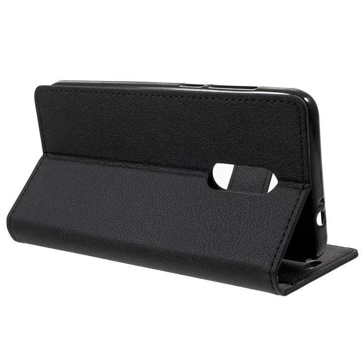 Wallet Leather Magnetic Stand Phone Case for Alcatel A7 - Black