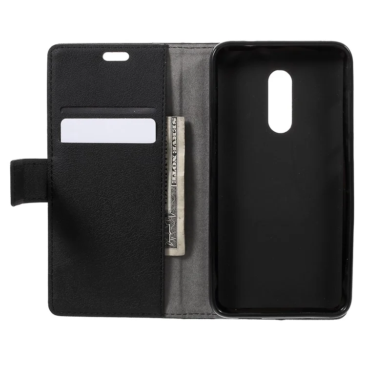 Wallet Leather Magnetic Stand Phone Case for Alcatel A7 - Black