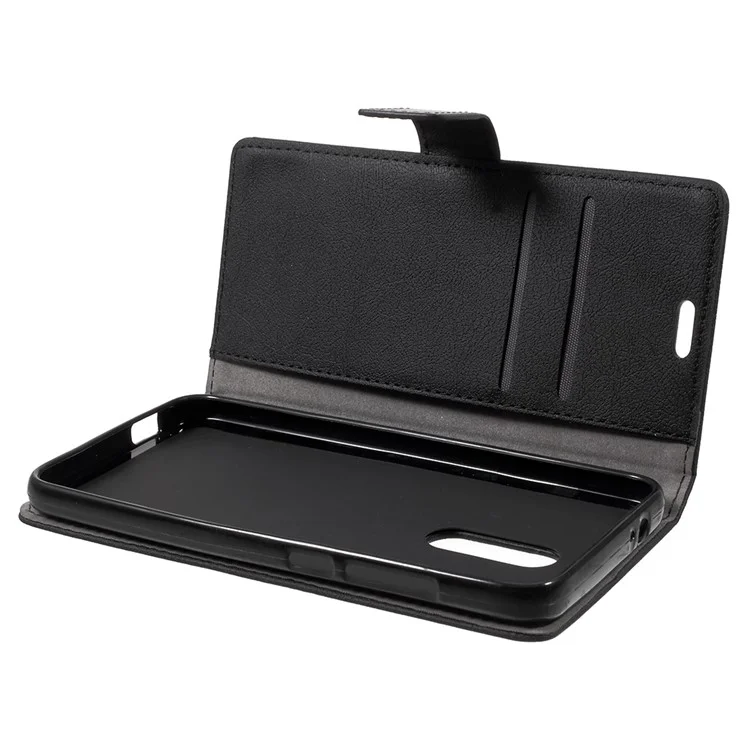 Wallet Leather Magnetic Stand Phone Case for Alcatel A7 - Black