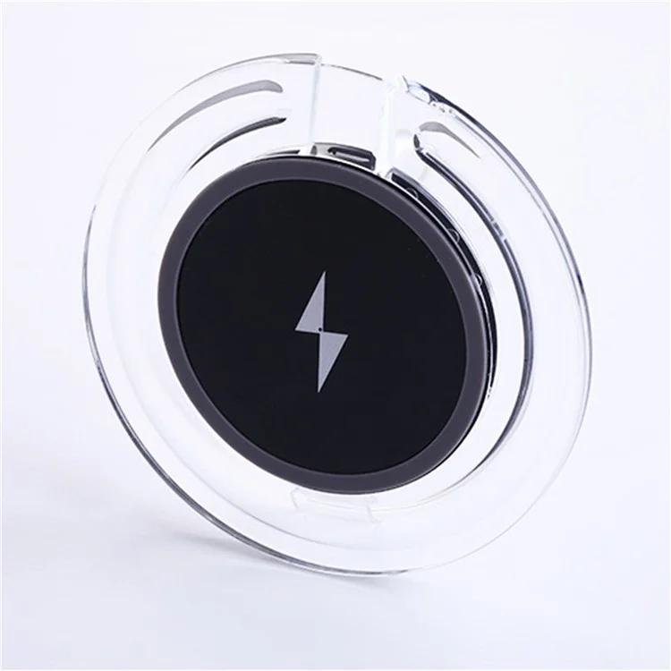 S3 5W Round Wireless Charging Pad for iPhone X/8/8 Plus, Samsung Note 8 etc. - Black